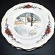 Sarreguemines set of 6 flat plates Obernai village Alsace by Loux