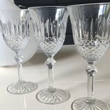 Set of 6 white wine glasses, Bohemian crystal. Regency/Empire style, 17.5 cm