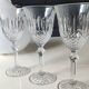 Set of 6 white wine glasses, Bohemian crystal. Regency/Empire style, 17.5 cm