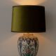 Dutch Delft Hand-Painted Ceramic Table Lamp, Makkum Polychrome, New Velvet Shade