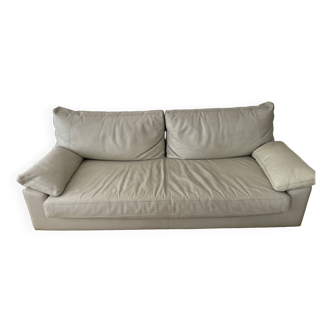 Full living room white leather STEINER Paris 1 sofa