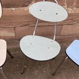 Set of 4 mismatched formica chairs 60s