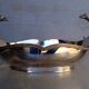 Phenix bowl on foot silver metal center table 1940