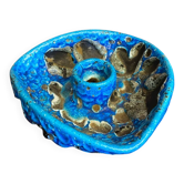 Bougeoir ancien cyclope charles cart céramique fat lava bleu vintage