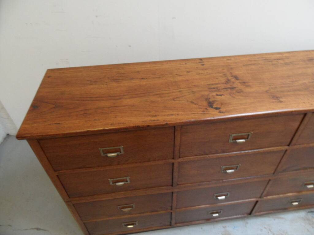 Vintage oak  shop filing cabinet with drawers