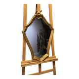 Wooden mirror painted gold