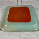 Small handmade glazed clay dish