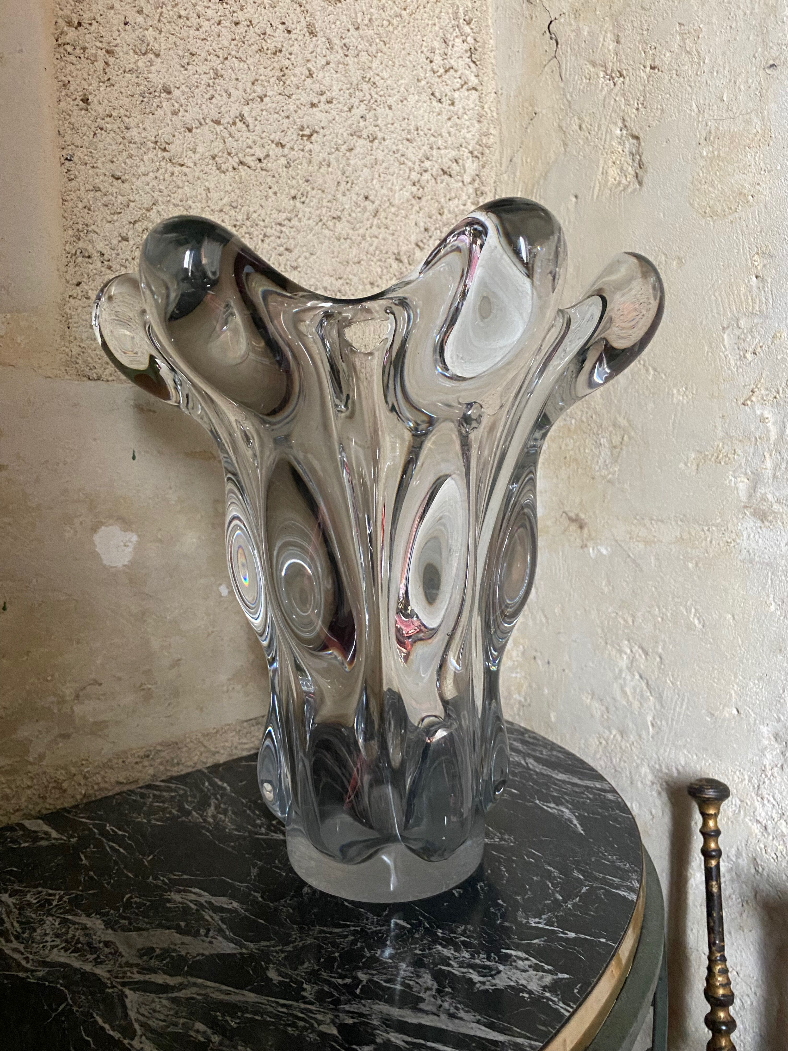Giraffe vase in crystal from Vannes