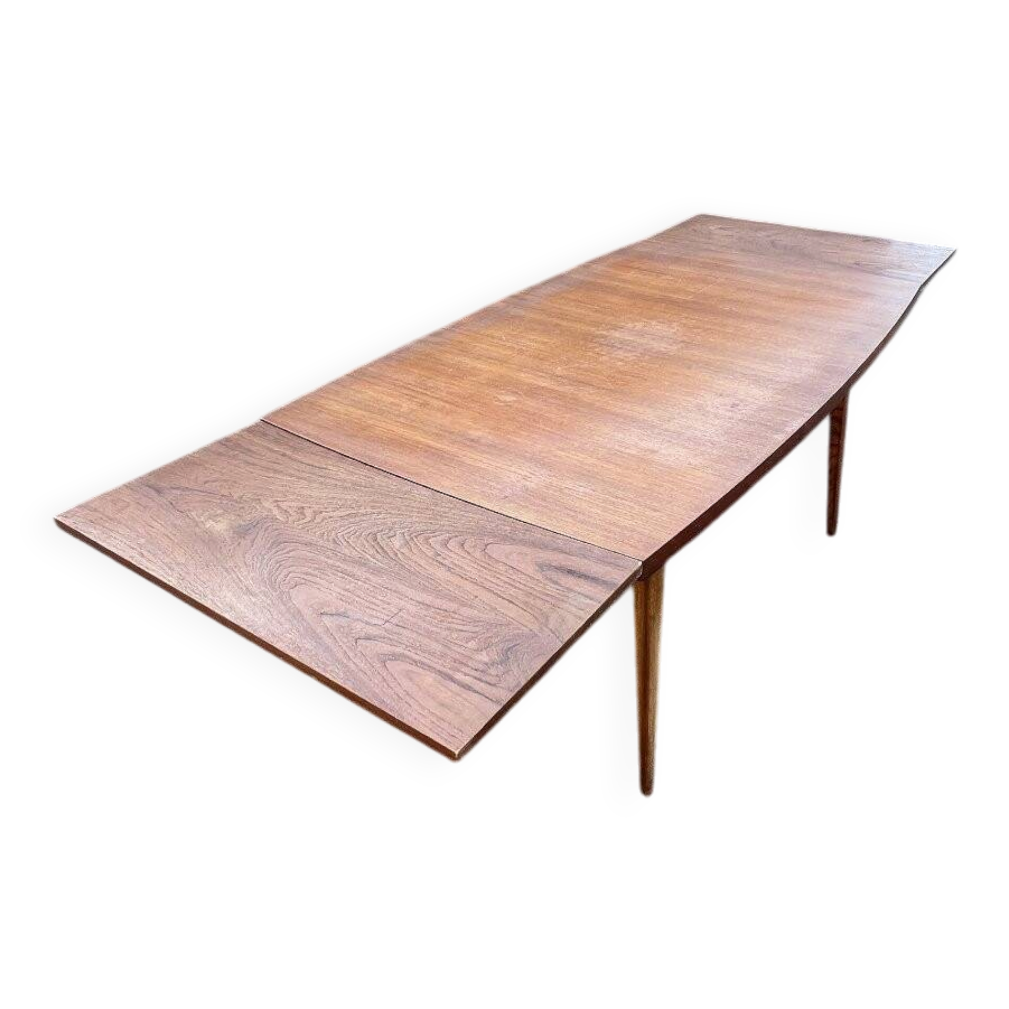 Table avec rallonges en teck, style scandinave, édition eros, vers 1960, dimensions 227x 90 cm