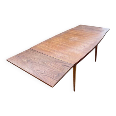 Table avec rallonges en teck, style scandinave, édition eros, vers 1960, dimensions 227x 90 cm
