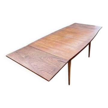 Table avec rallonges en teck, style scandinave, édition eros, vers 1960, dimensions 227x 90 cm
