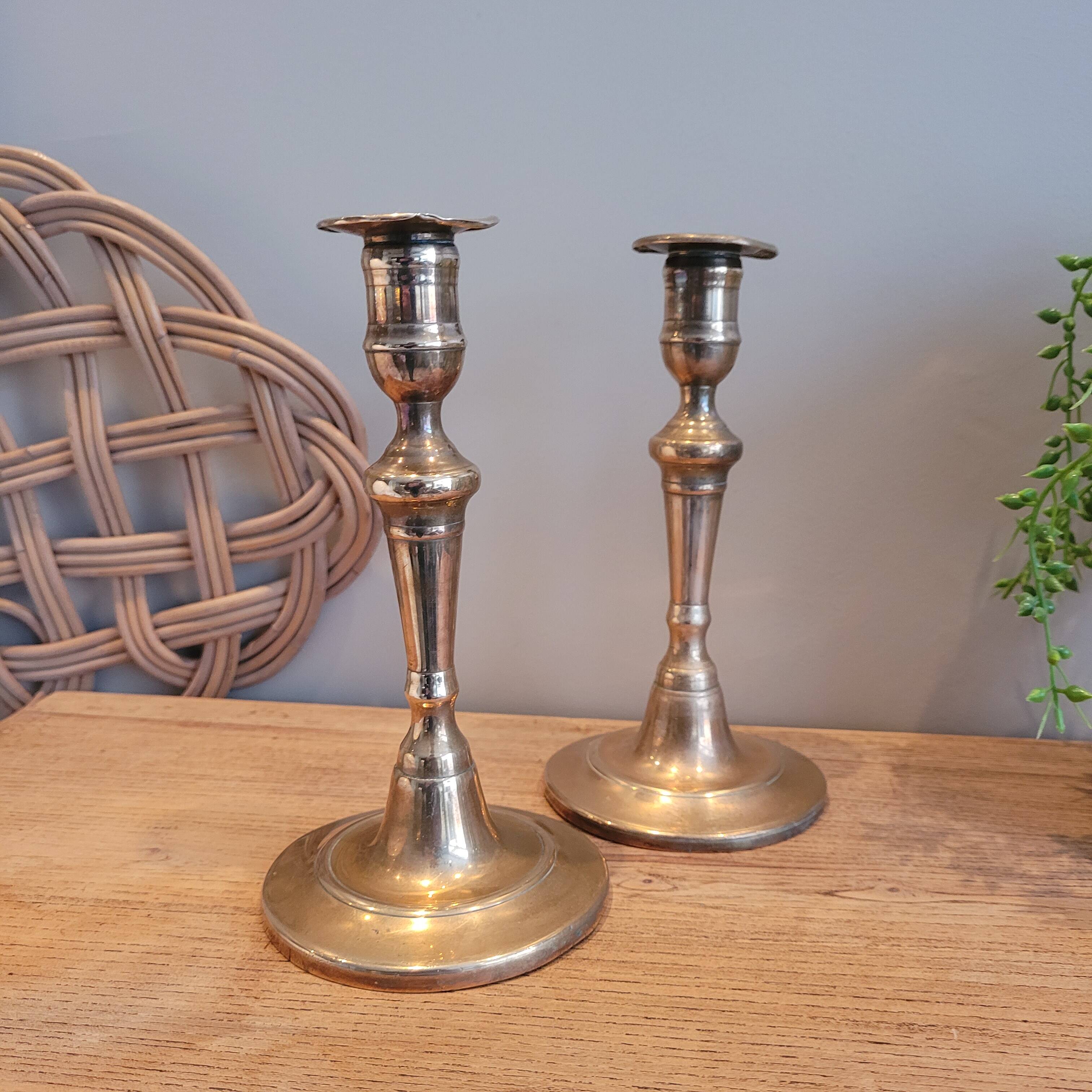 La Redoute x Selency pair of brass candlesticks 19