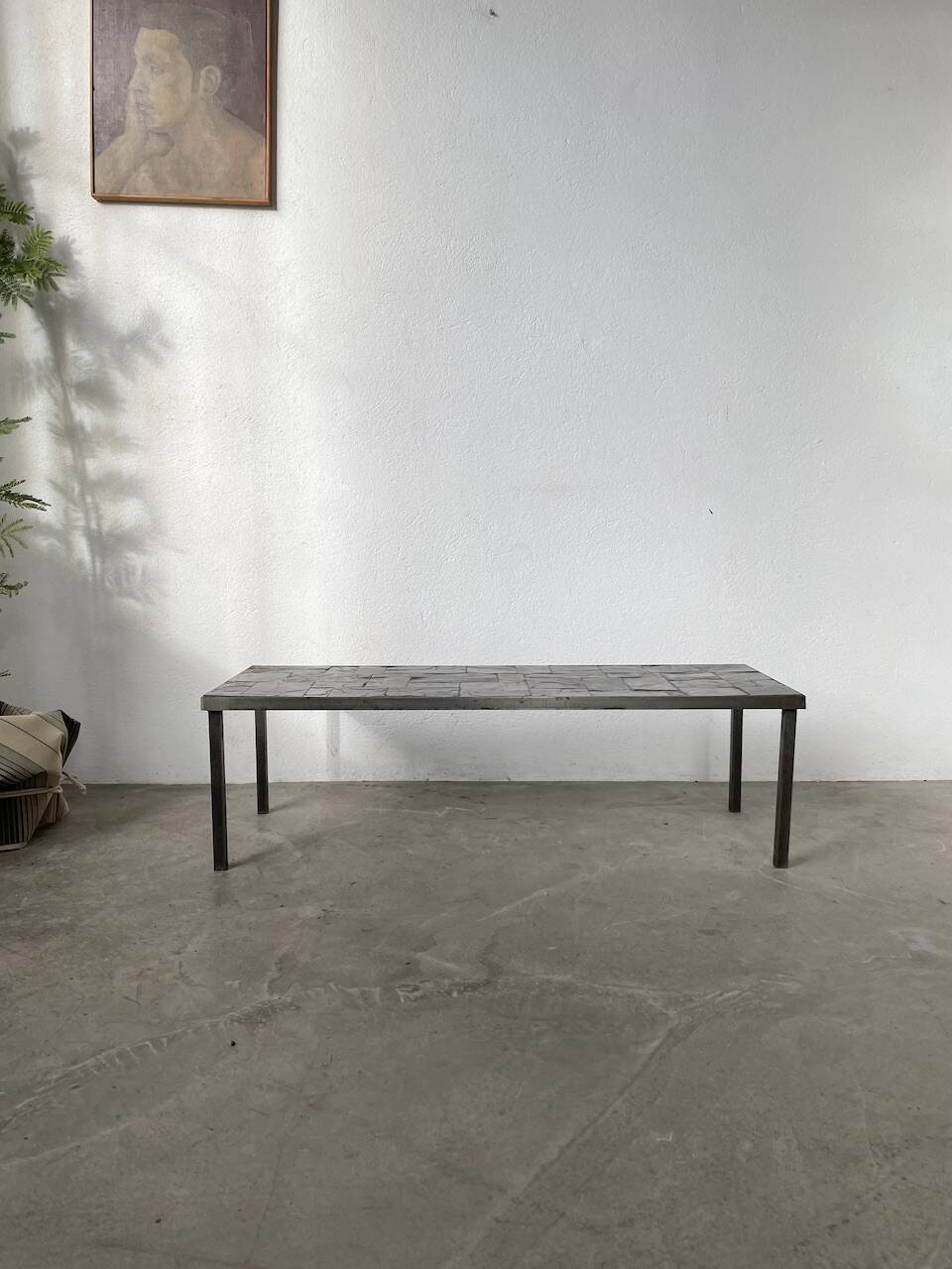 1950s slate coffee table