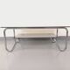 Vintage Italian rectangular coffee table with 2 smoked glass tops