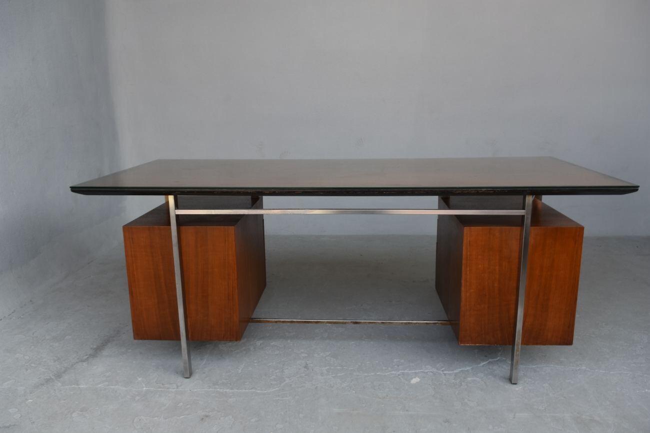 Desk rosewood and chrome 1960s