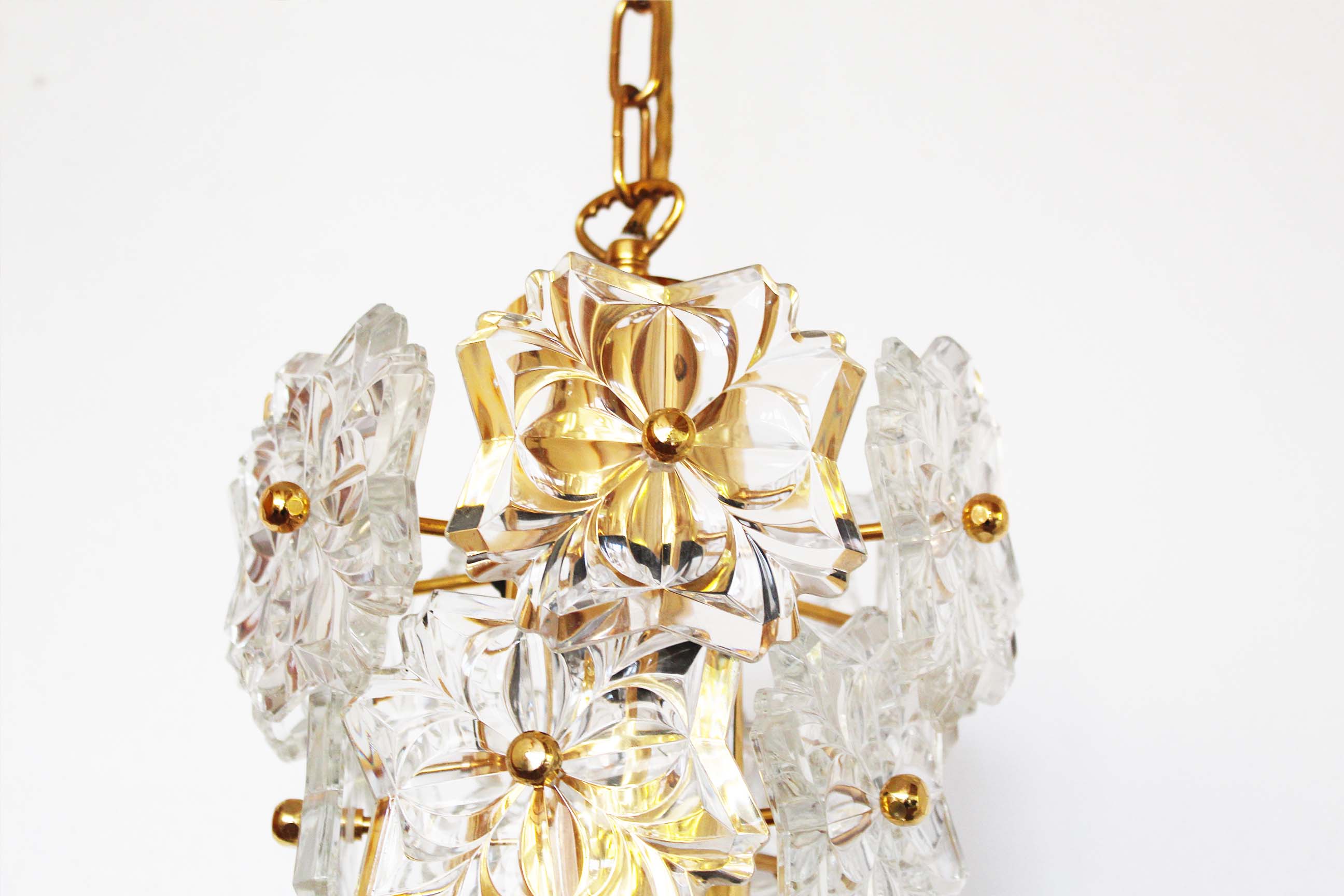 Brass and glass chandelier by Sölken