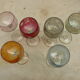 Série de 6 à vin verres en cristal taillé de couleurs