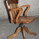 Fauteuil américain pivotant chêne années 30