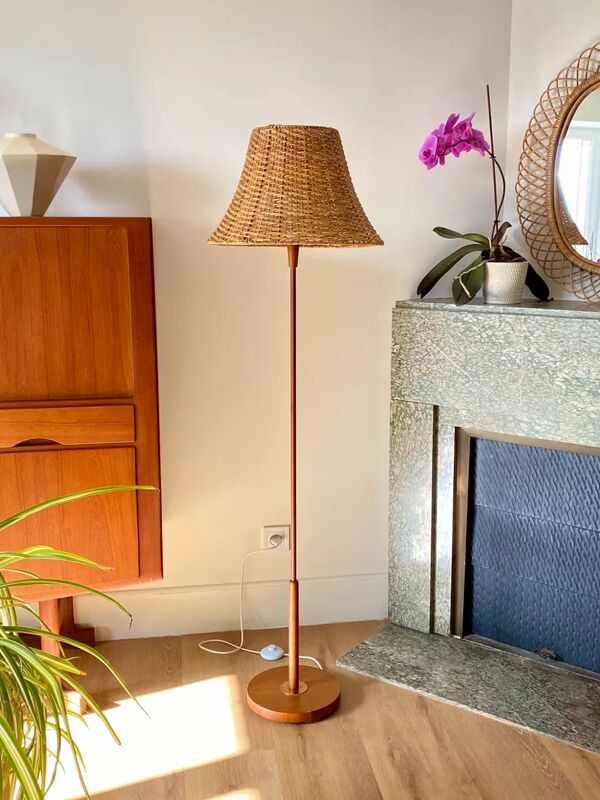 Lampadaire scandinave en teck 1960s