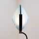 Floor lamp in metal and sandblasted glass disc