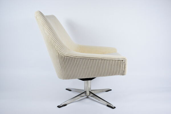 Fauteuil restauré original « Shell » République démocratique allemande, années 60, Cordon beige
