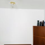 Brass and Glass Flush Light by Glashütte Limburg