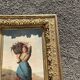 Ernesto Jolli – Oil on canvas 19th century – Young woman with a basket of flowers