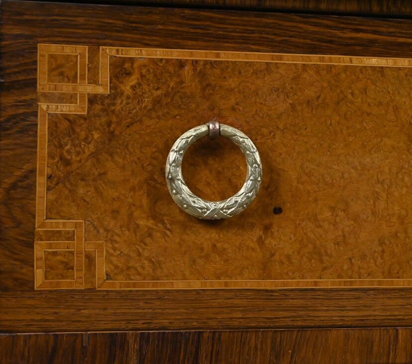 Small chest of drawers in amboyna and rosewood, Louis XVI style – 1940