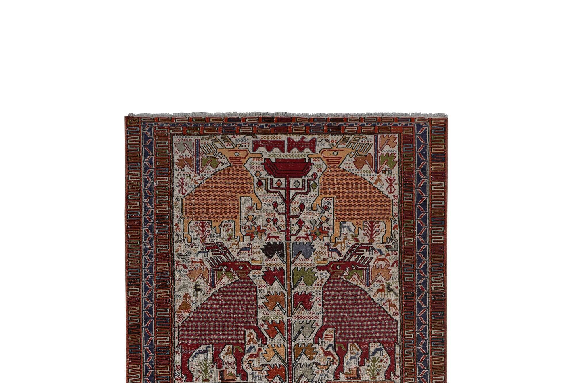 Vintage Turkish kilim, handwoven, 114x217 cm.