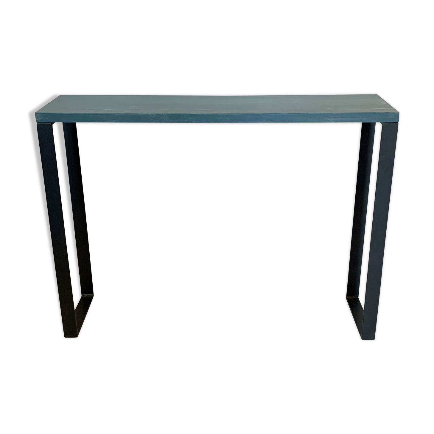 Console tray wood base footing steel