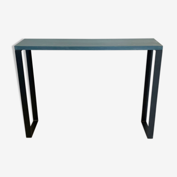 Console tray wood base footing steel