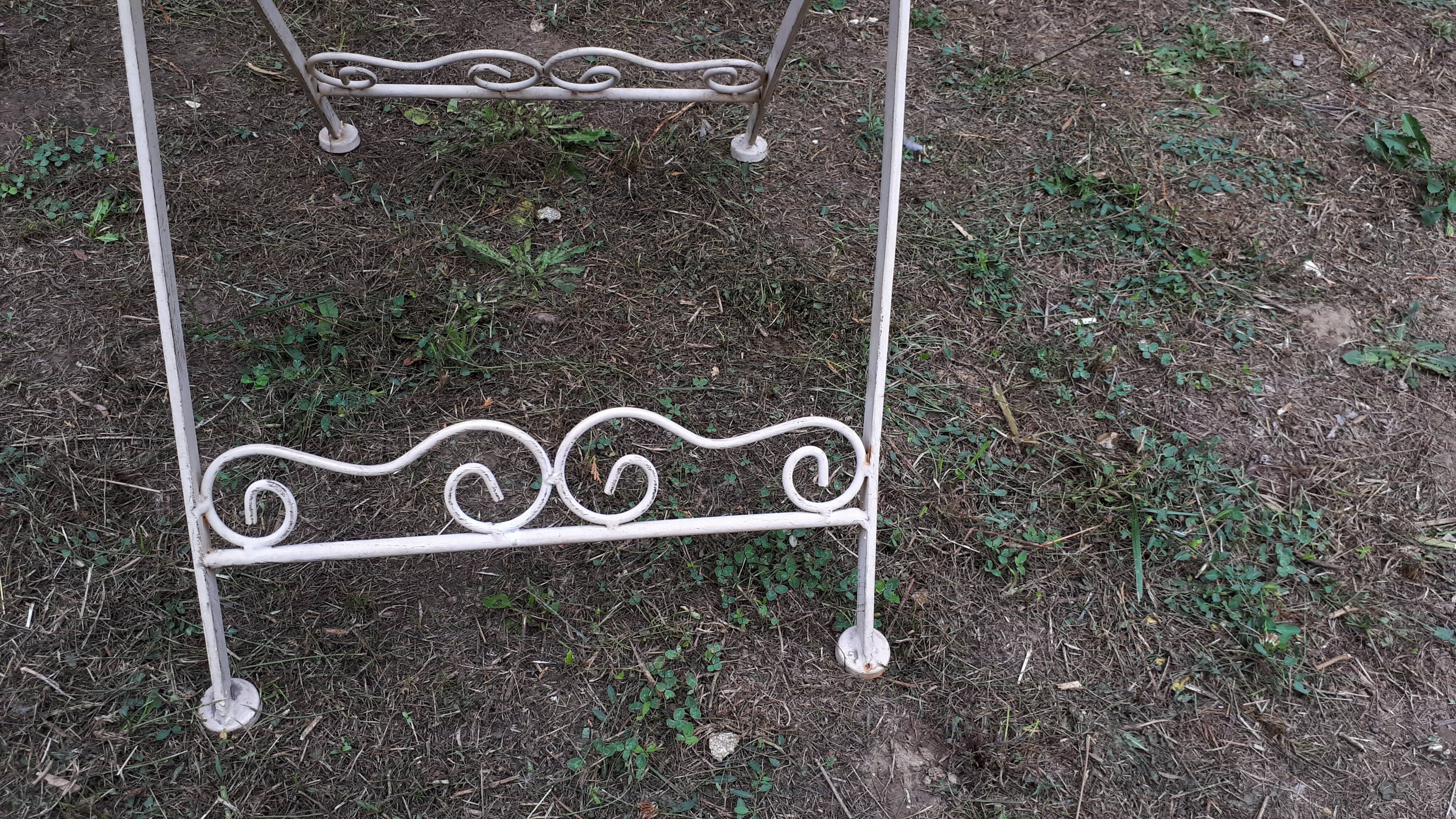 Folding garden table, wrought iron