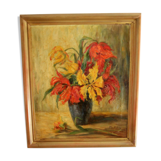 oil on canvas, with wooden frame, painted by M.v.Bibra in the 1930s