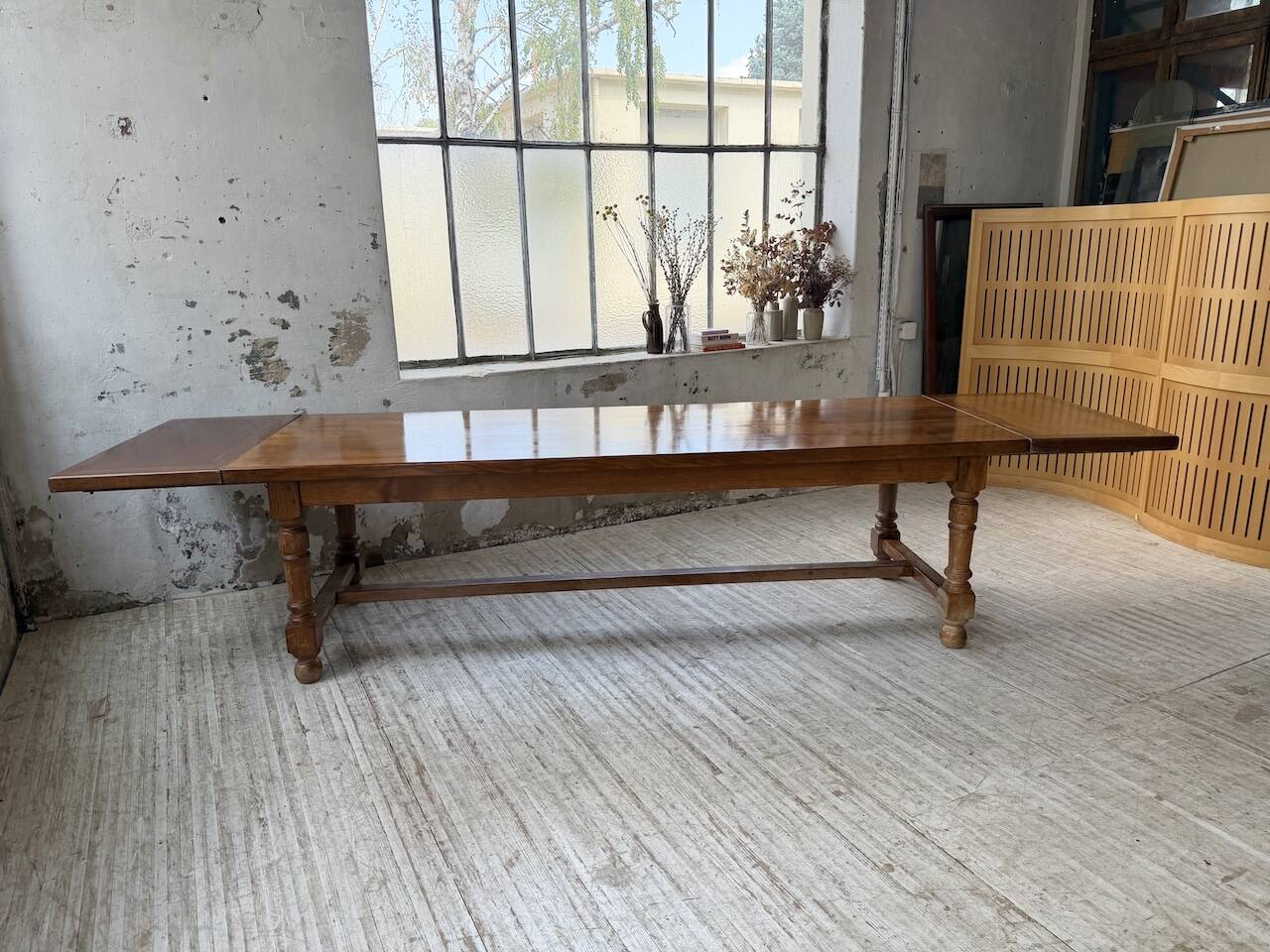 Table repas style drapière noyer 2m5/3m5 1900