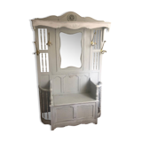 Magnificent mirrored bench-chest cloakroom