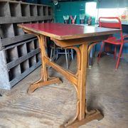 Red Formica bistro table 1950