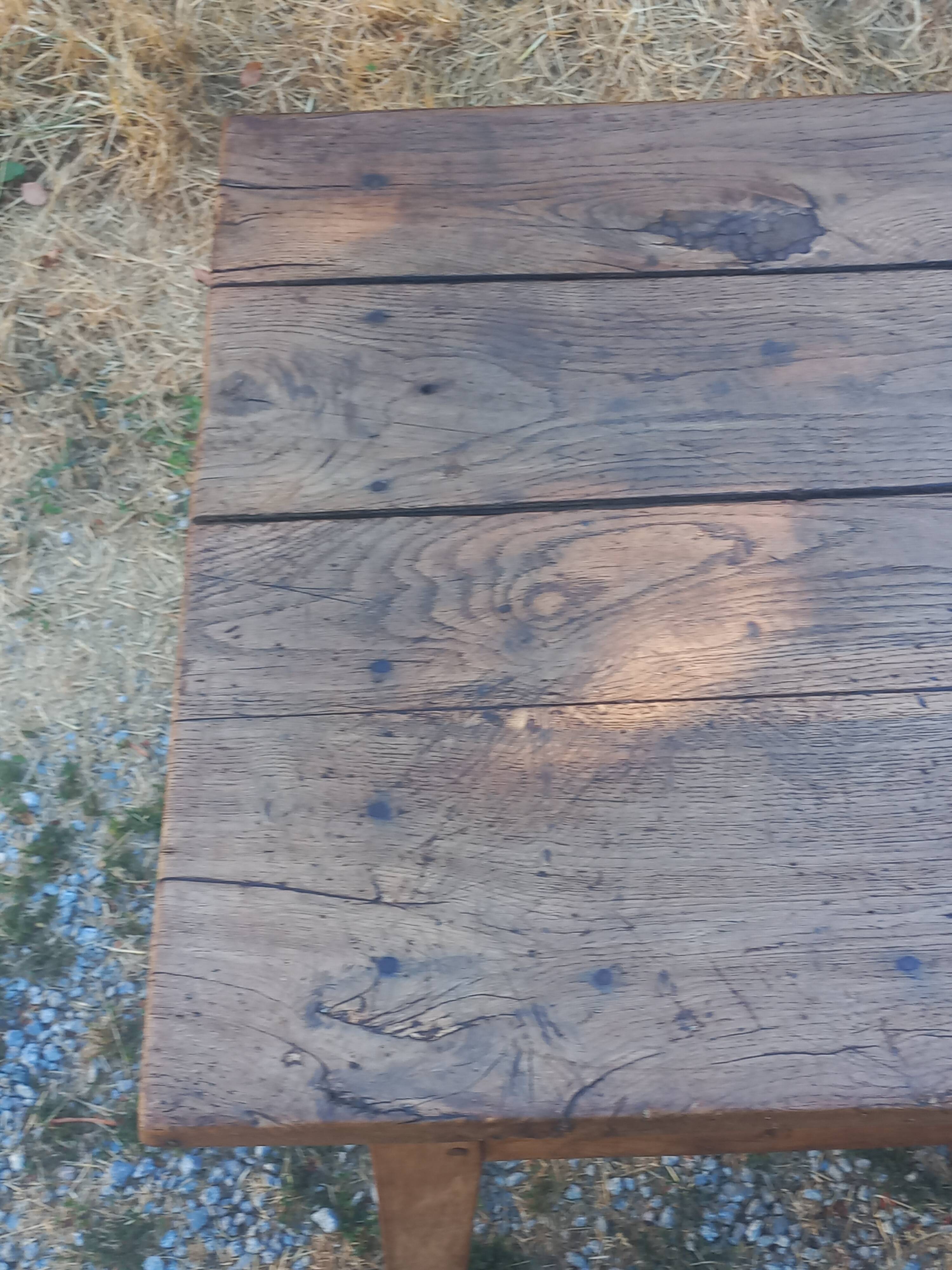19th-century oak farmhouse coffee table 149cm