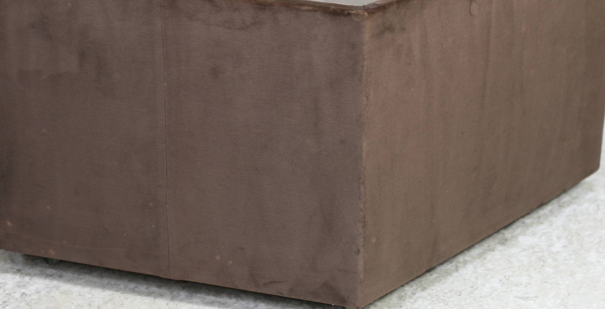 Space age table, hexagonal. Wood, velvet and smoked mirror. Circa 1970