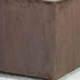 Space age table, hexagonal. Wood, velvet and smoked mirror. Circa 1970