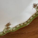 Vintage plat de service avec défauts vert à dorures porcelaine de Limoges