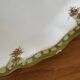 Vintage serving dish with green and gilt defects, Limoges porcelain
