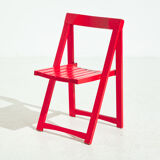 Pair of folding chairs in beech wood
