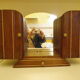 Art Deco extra furniture 1920/1940 to install or fix, wooden, central mirror, 2 doors, 1 drawer
