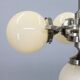 Czechoslovak Art Deco nickel chandelier with five opaline glass globes