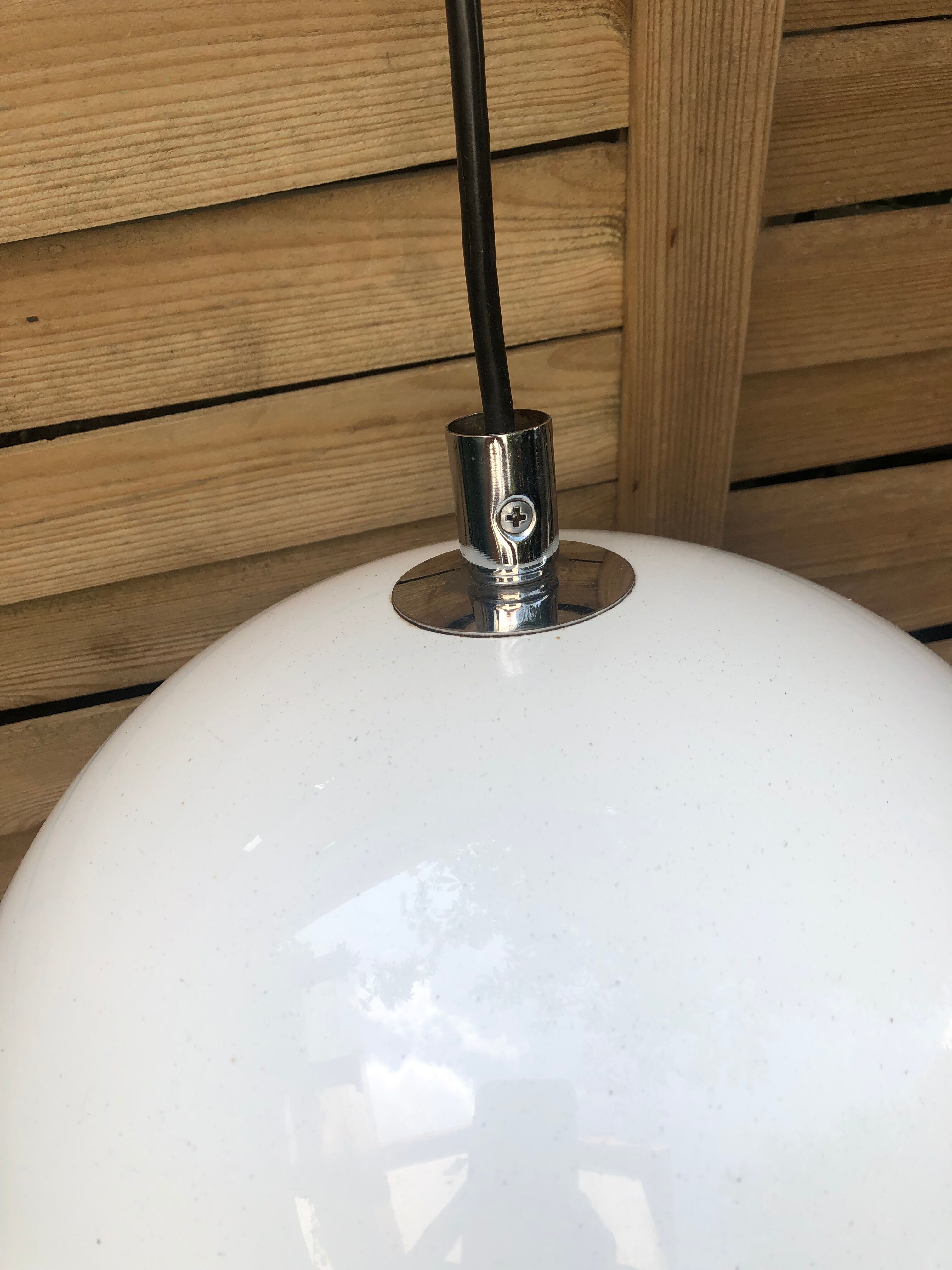 White 70s pendant lamp