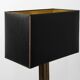 Brass table lamp with black rectangular shade by Deknudt, Belgium, 1970s