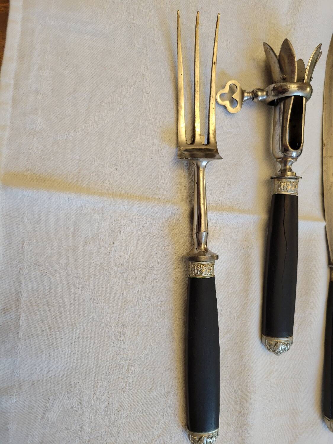 Ebony leg of lamb cutlery service, late 19th century