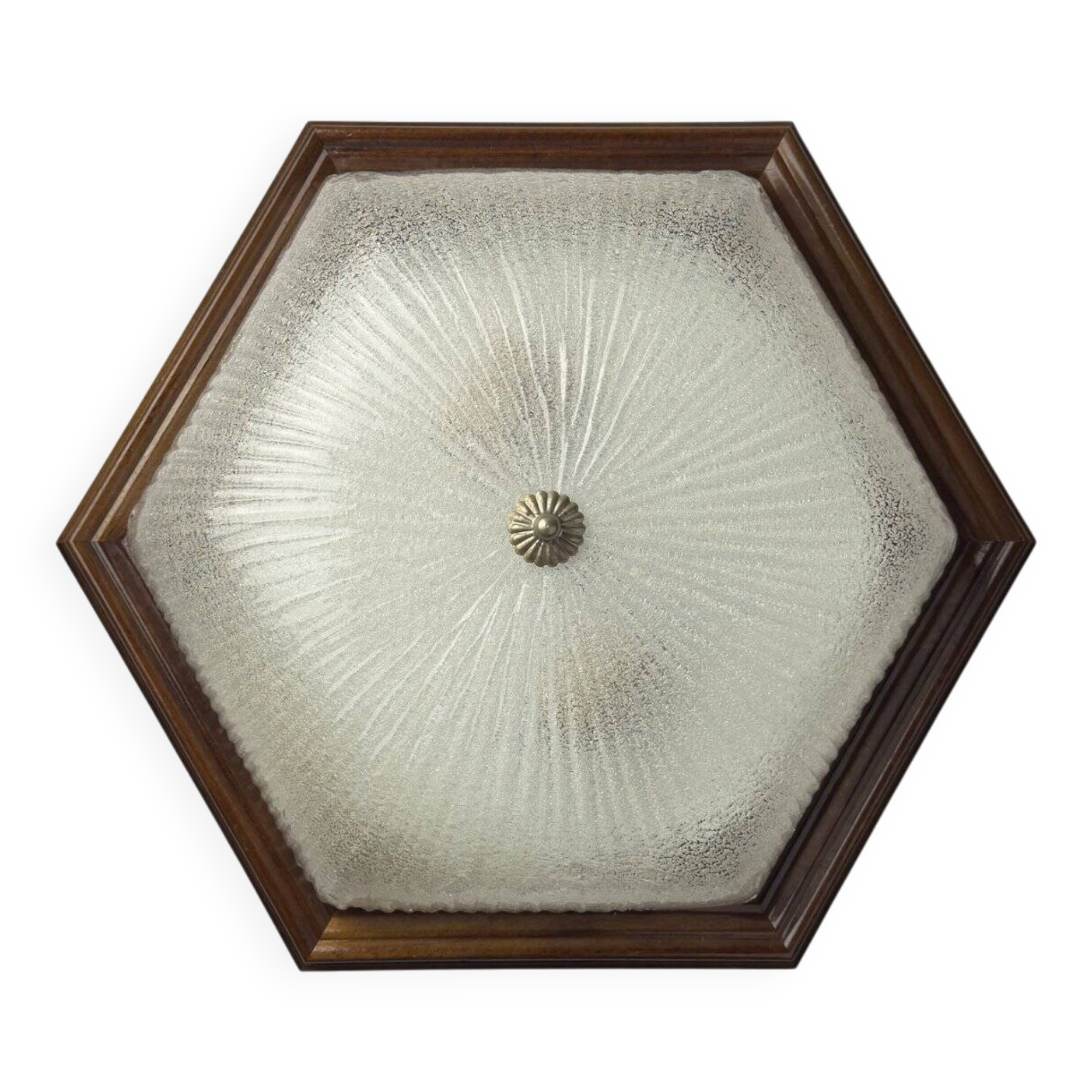 Plafonnier en verre Murano glace vintage, Italie, années 1980