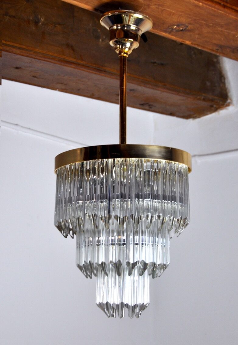 Lustre Venini 3 niveaux Italie 1970