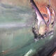 Oil painting on canvas j. peyraud view boats + wood frame #a219